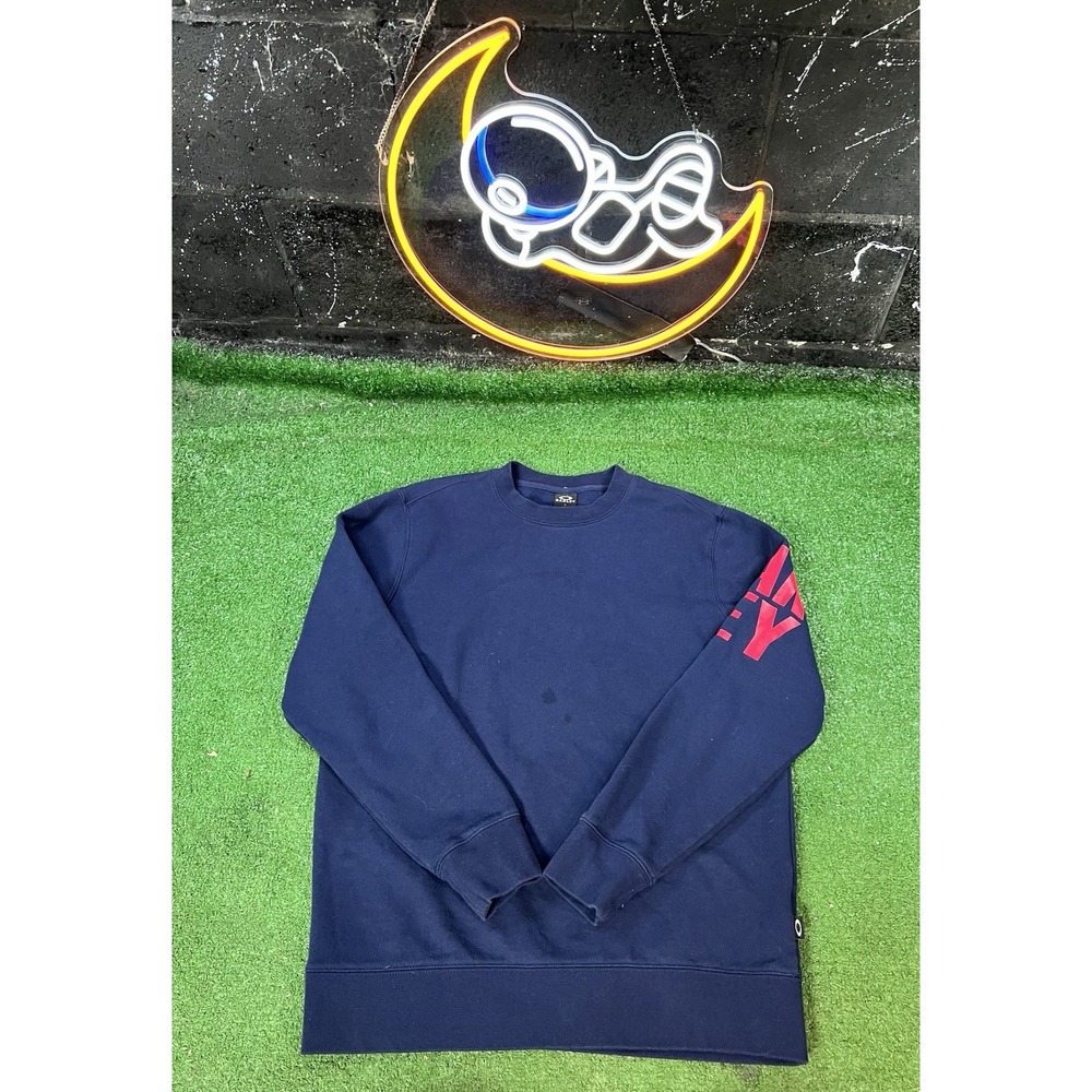 Oakley Sweater Mens Medium Blue Regular Fit‎ Sweatshirt Long Sleeve Crew Neck